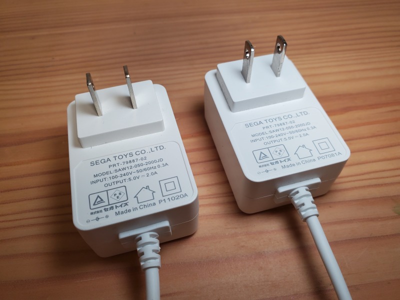 ドリームスイッチ2と旧モデルのアダプタ（同じものを使用しています）